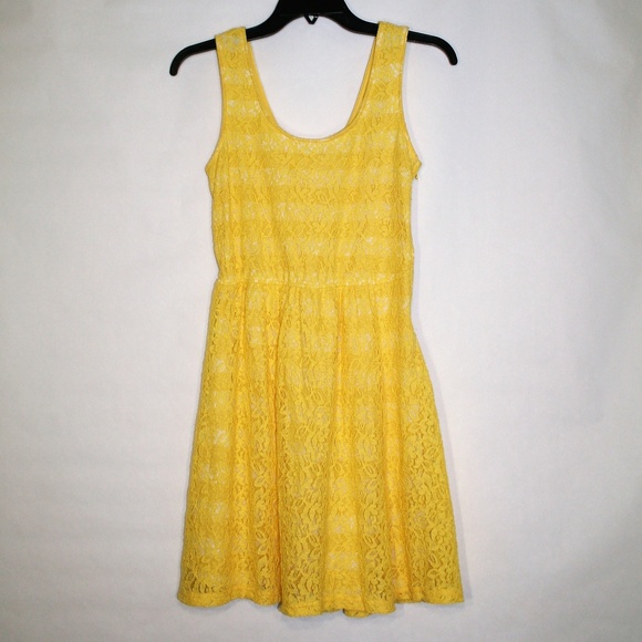 Mossimo Supply Co. Dresses & Skirts - Yellow Lace striped Fit and flare dress